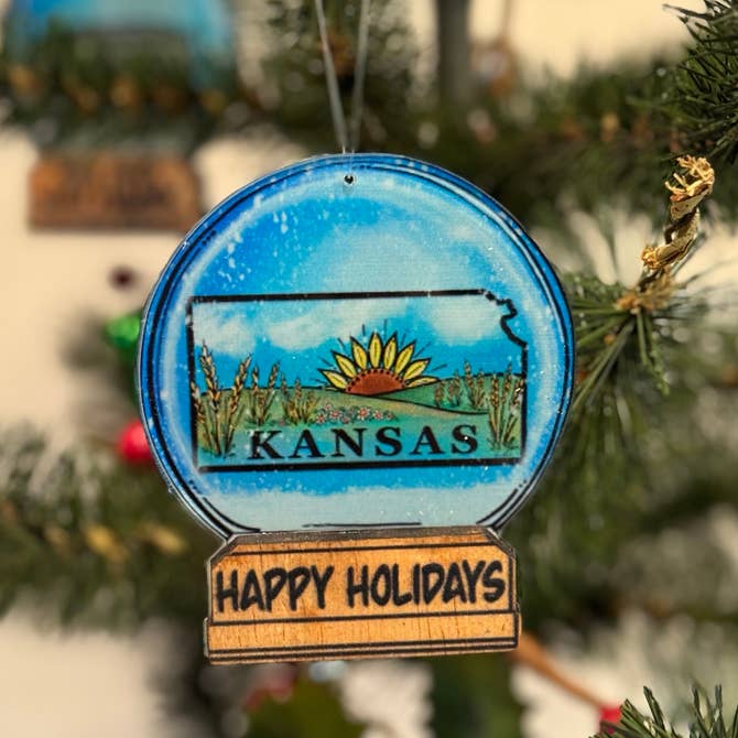 Kansas Snow Globe Ornament