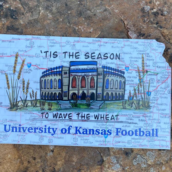 University of Kansas Football Postcard