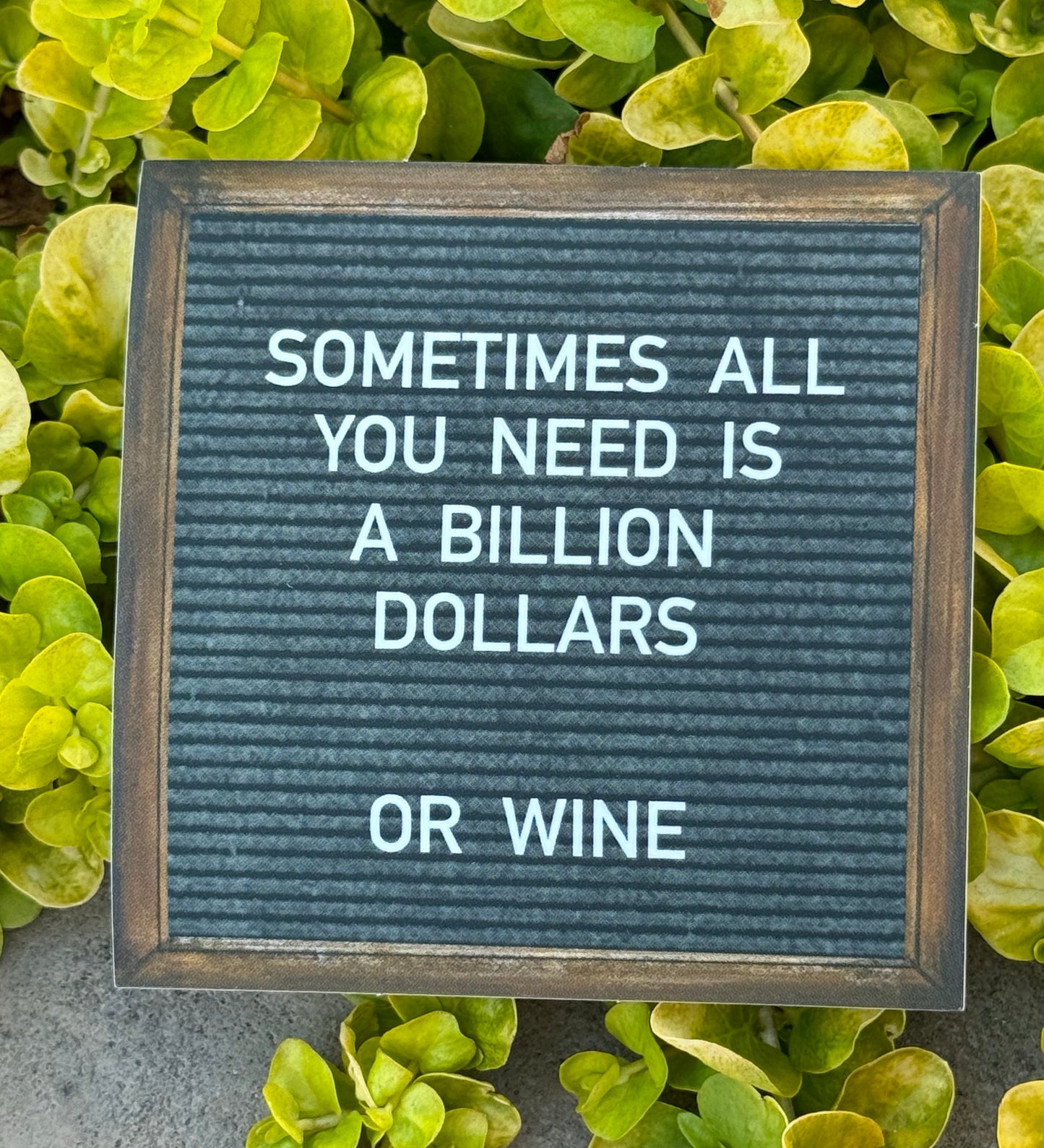 "Sometimes all you need is a Billion Dollars" sticker