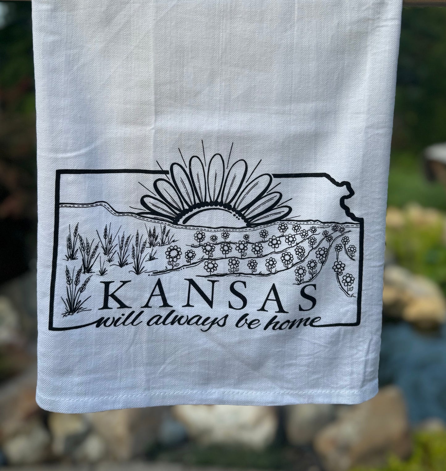 "Kansas Will Always Be Home” flour sack Towel