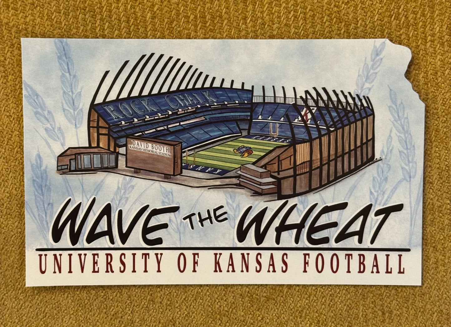 “Wave the Wheat” Booth Stadium Football Postcard