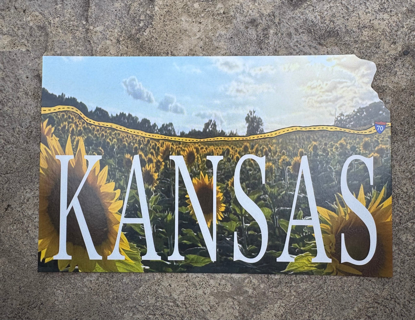 Kansas Sunflowers-I70 Horizon Postcard