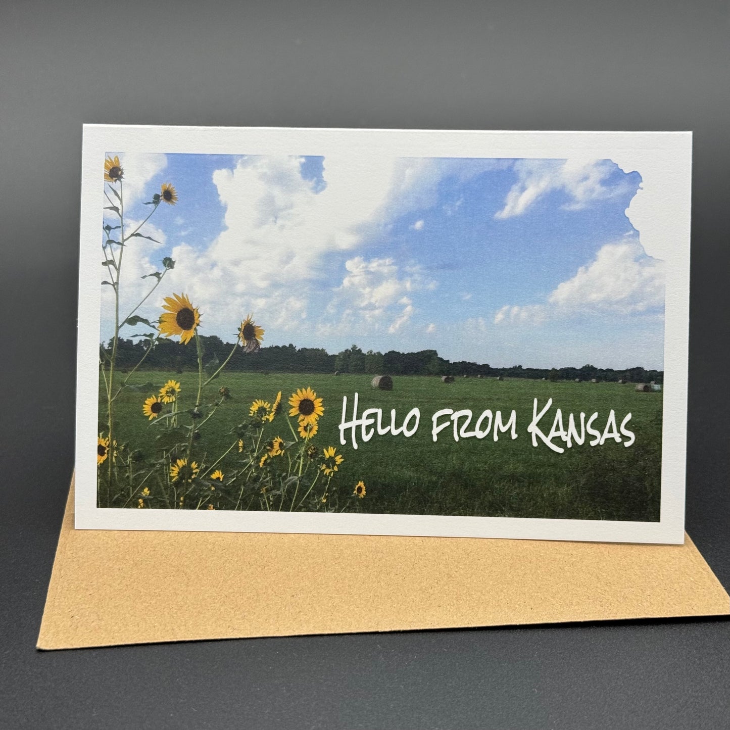 Hello from Kansas Hay Field Greeting Card Set