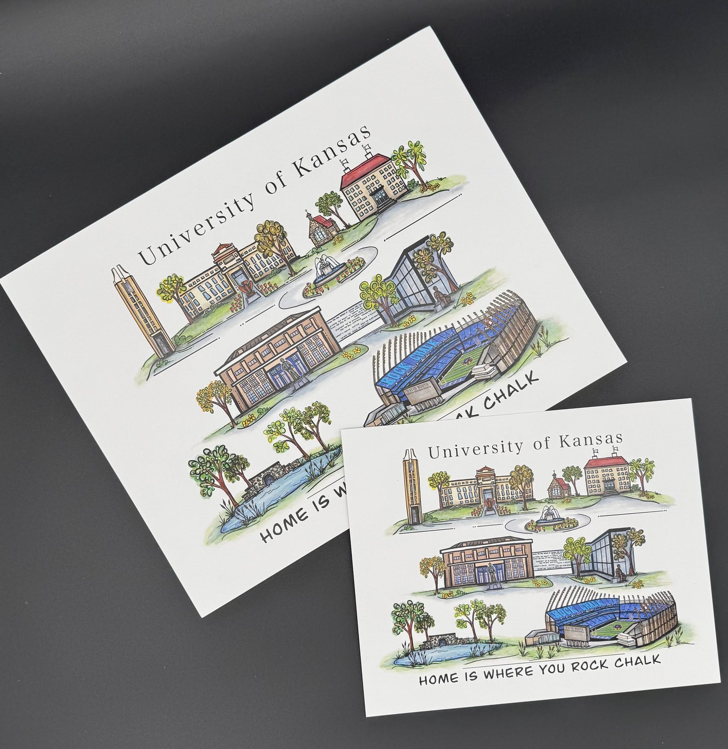University of Kansas Watercolor Print