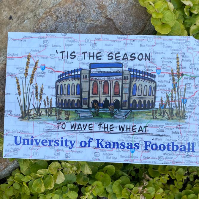 University of Kansas Football Postcard