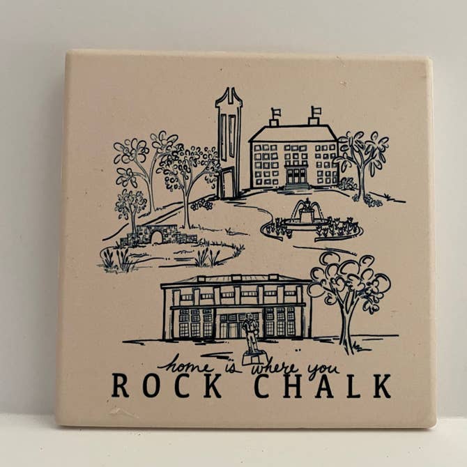 Sites of KU Campus Sketch Stone Coaster