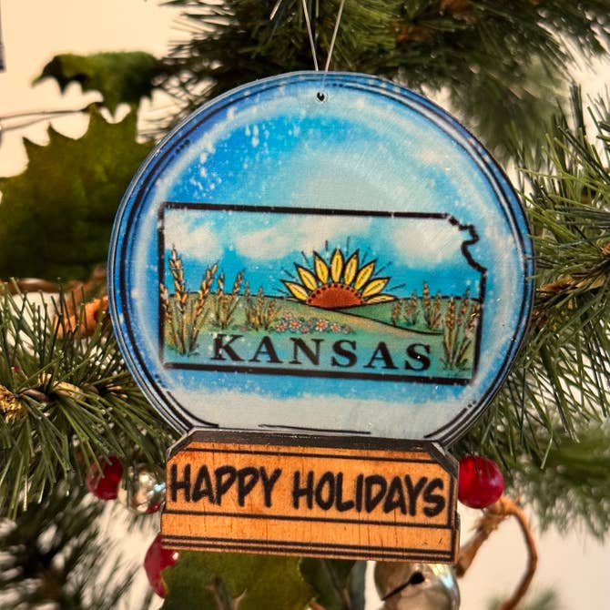 Kansas Snow Globe Ornament