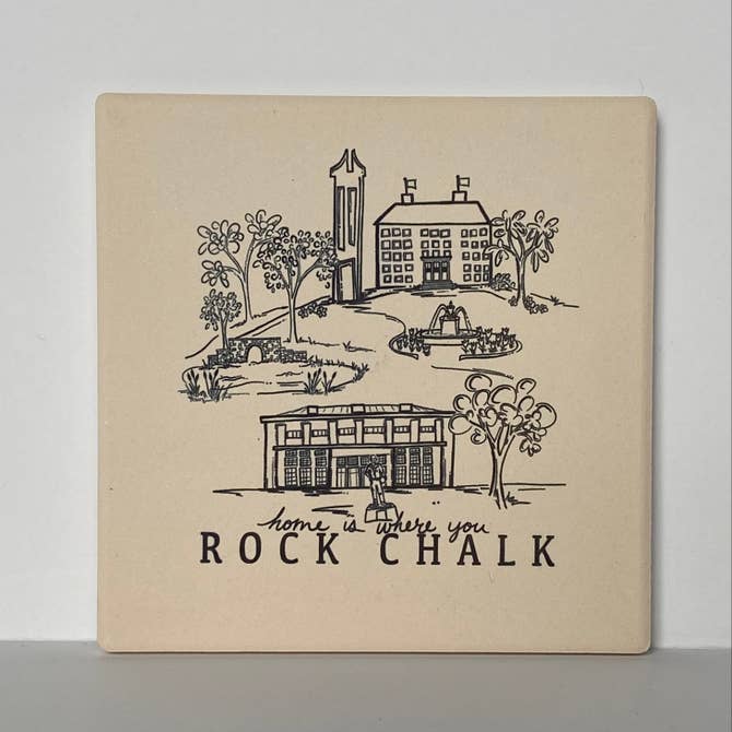 Sites of KU Campus Sketch Stone Coaster