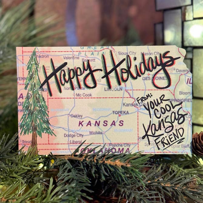 Happy Holidays from Your Cool Kansas Friend Postcard