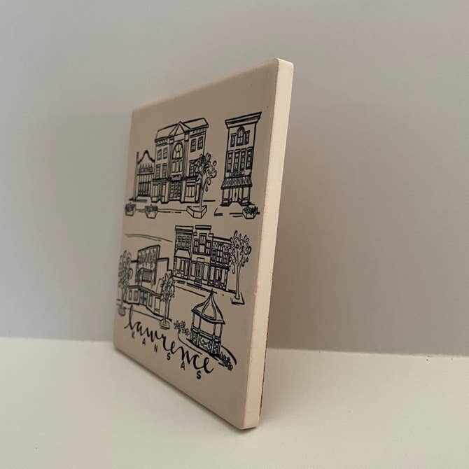 Sites of Lawrence Sketch Stone Coaster