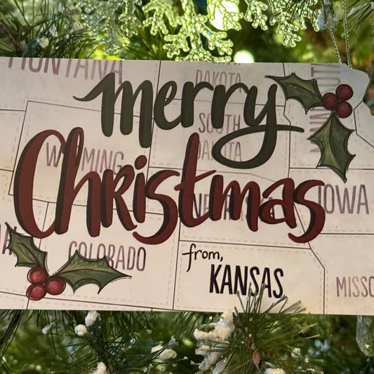 Merry Christmas from Kansas Postcard