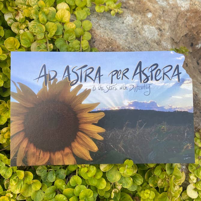 Ad Astra per Aspera Kansas Postcard