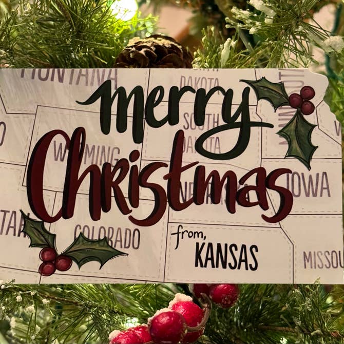 Merry Christmas from Kansas Postcard