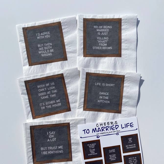 "Cheers To Married Life" Napkins