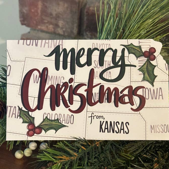 Merry Christmas from Kansas Postcard