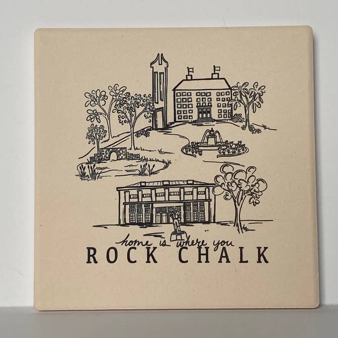 Sites of KU Campus Sketch Stone Coaster