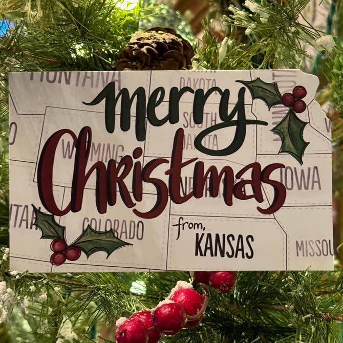 Merry Christmas from Kansas Postcard