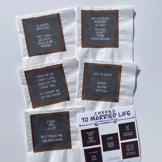 "Cheers To Married Life" Napkins