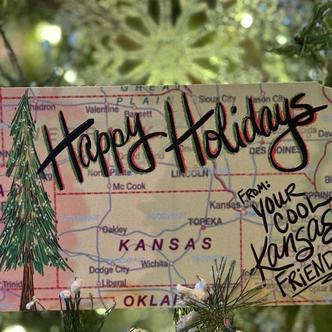 Happy Holidays from Your Cool Kansas Friend Postcard