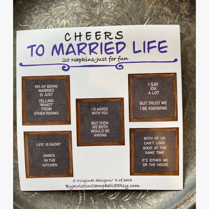 "Cheers To Married Life" Napkins