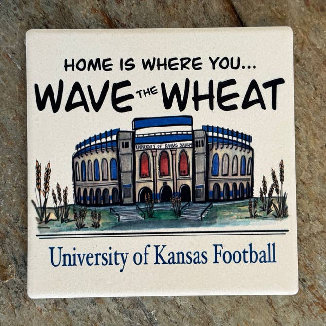 University of Kansas Football Stone Coaster