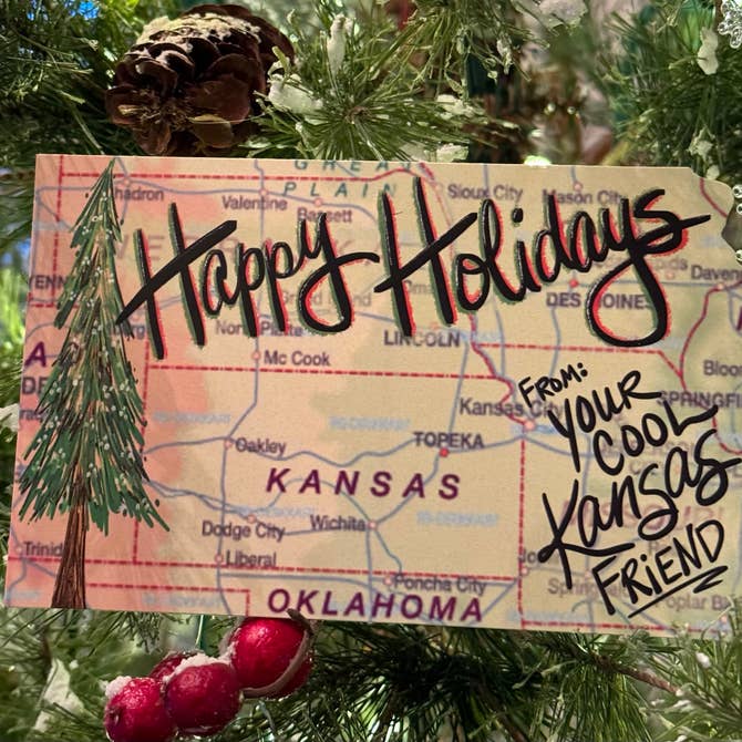 Happy Holidays from Your Cool Kansas Friend Postcard