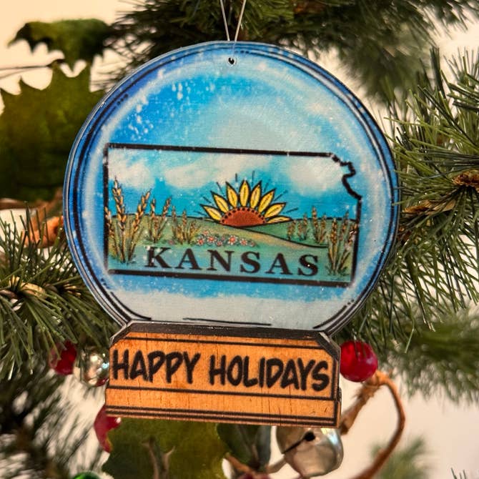 Kansas Snow Globe Ornament