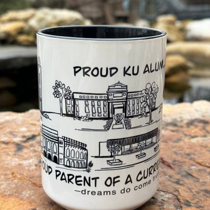 Proud KU Alum and Proud Parent Coffee Mug