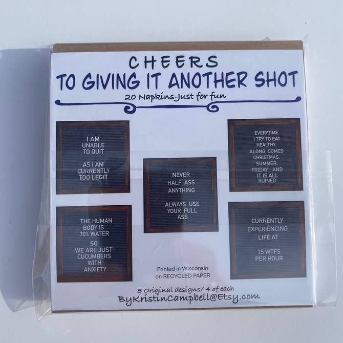 "Cheers To Giving it Another Shot" Napkins