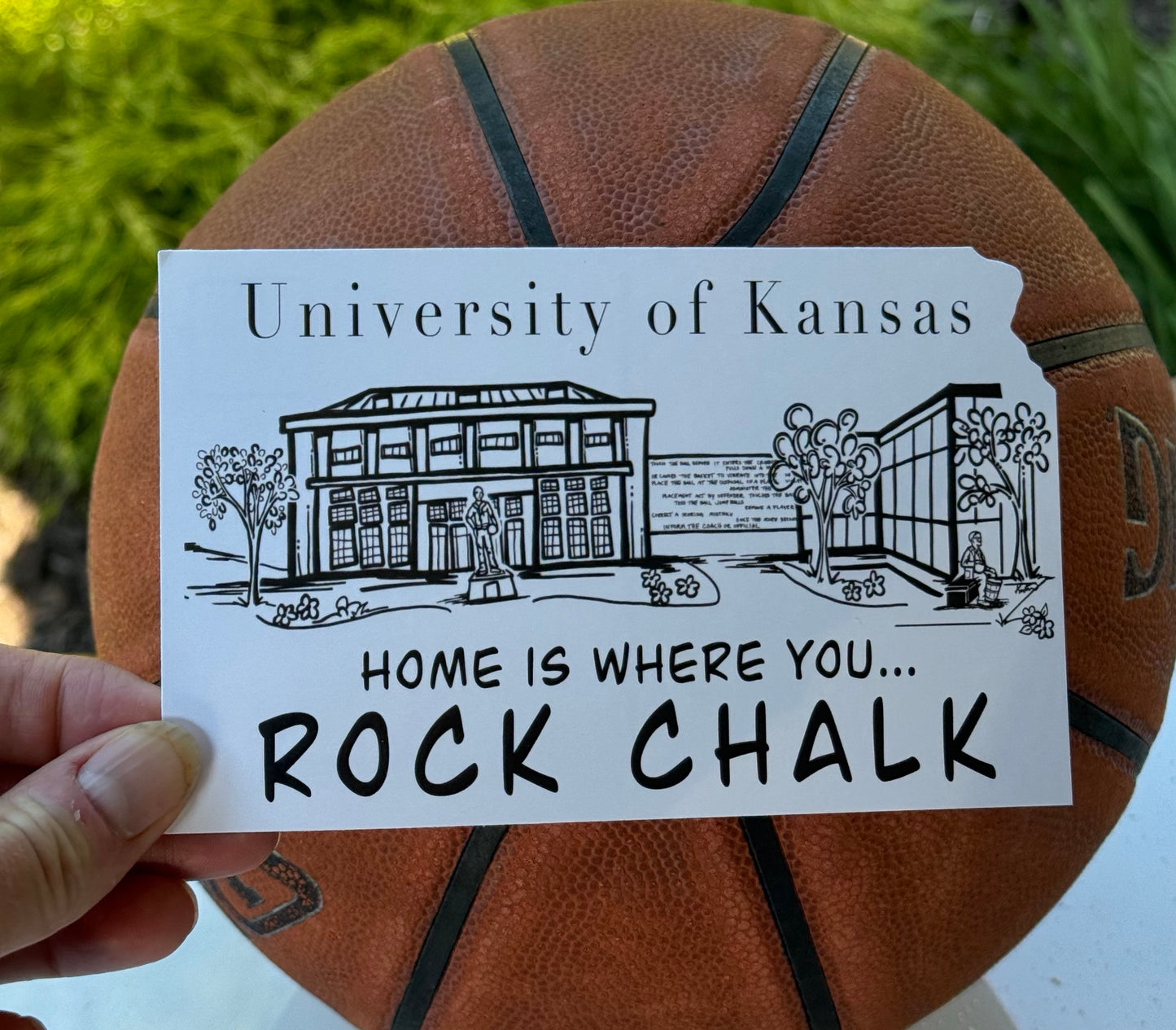 Rock Chalk History of Basketball Kansas Postcard