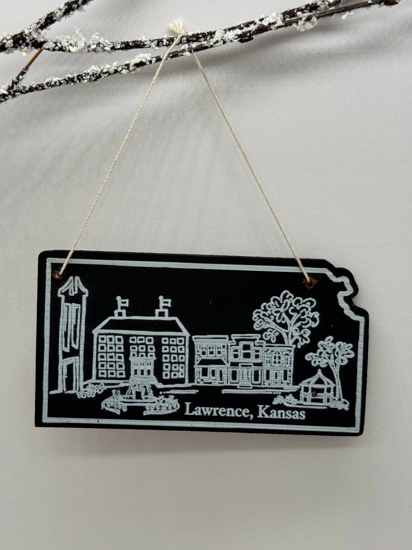 Lawrence Skyline Chalkboard Ornament