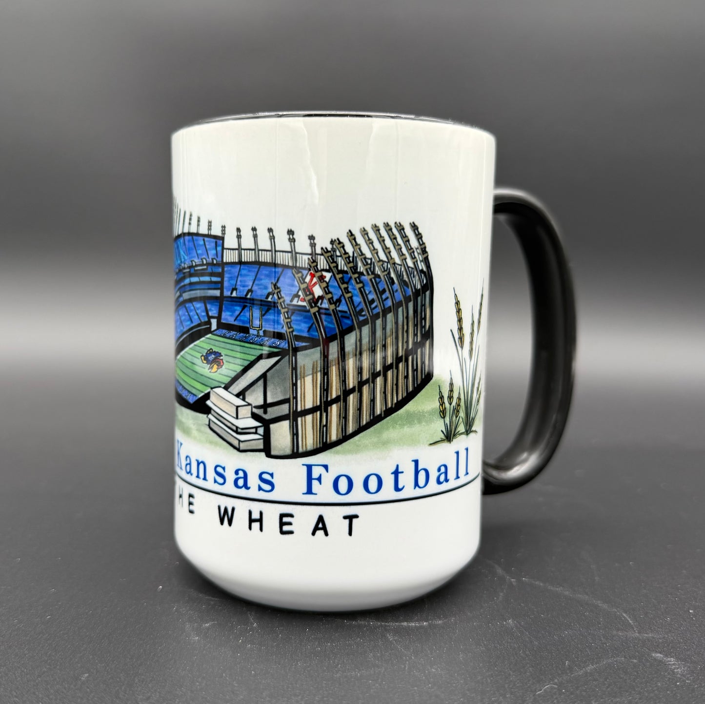 KU Football Wave the Wheat Mug