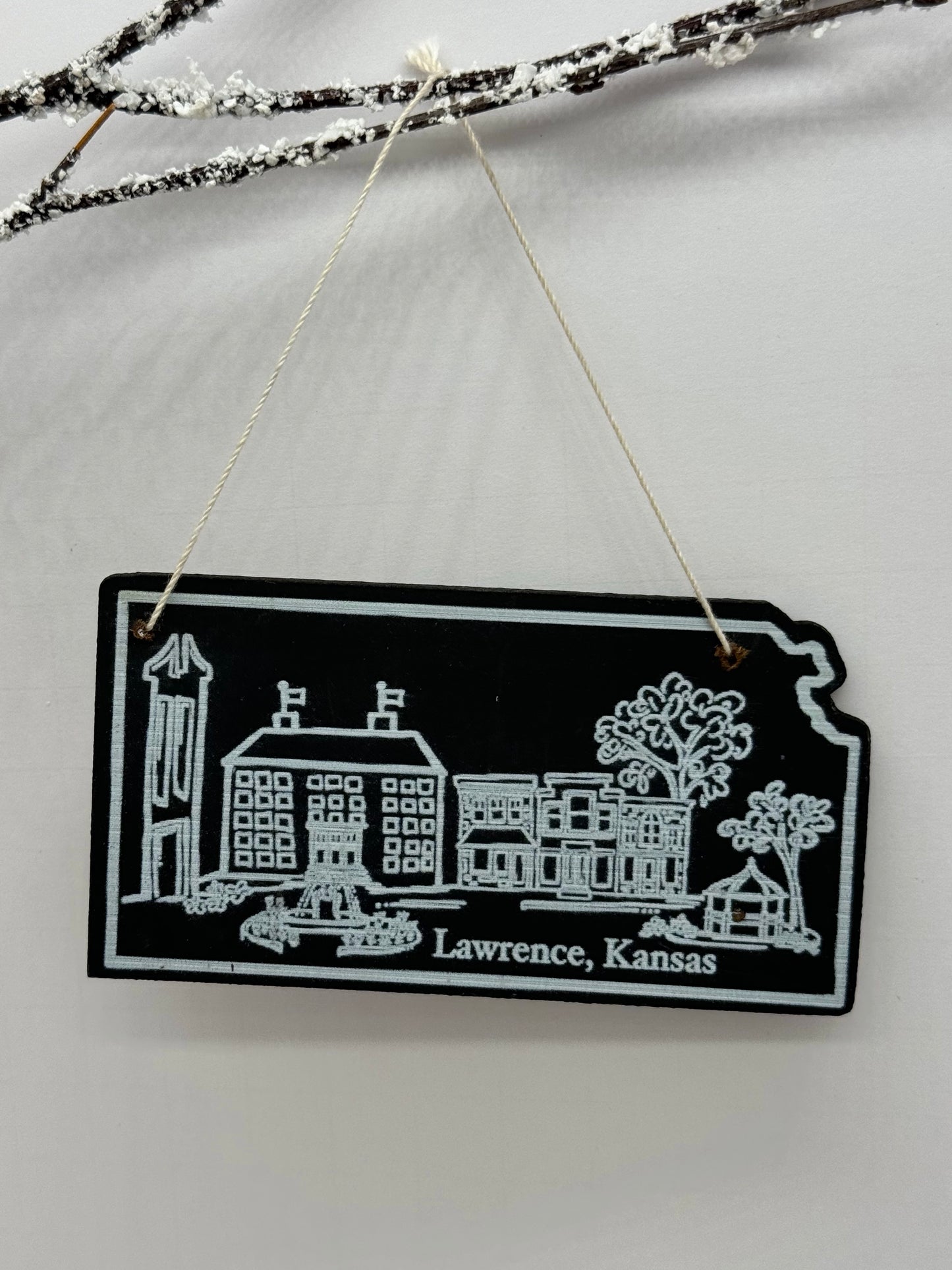 Lawrence Skyline Chalkboard Ornament