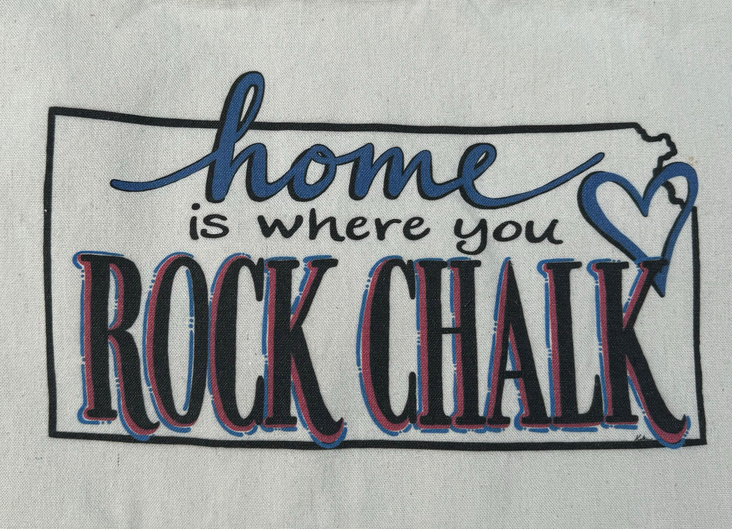 “Home is Where You Rock Chalk” full color tote bag