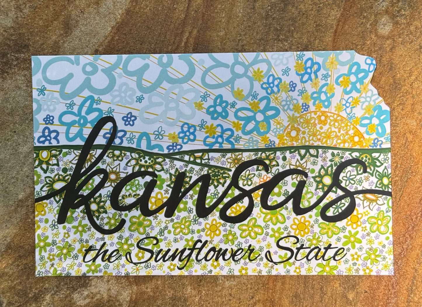 Kansas Sunflower Art Postcard