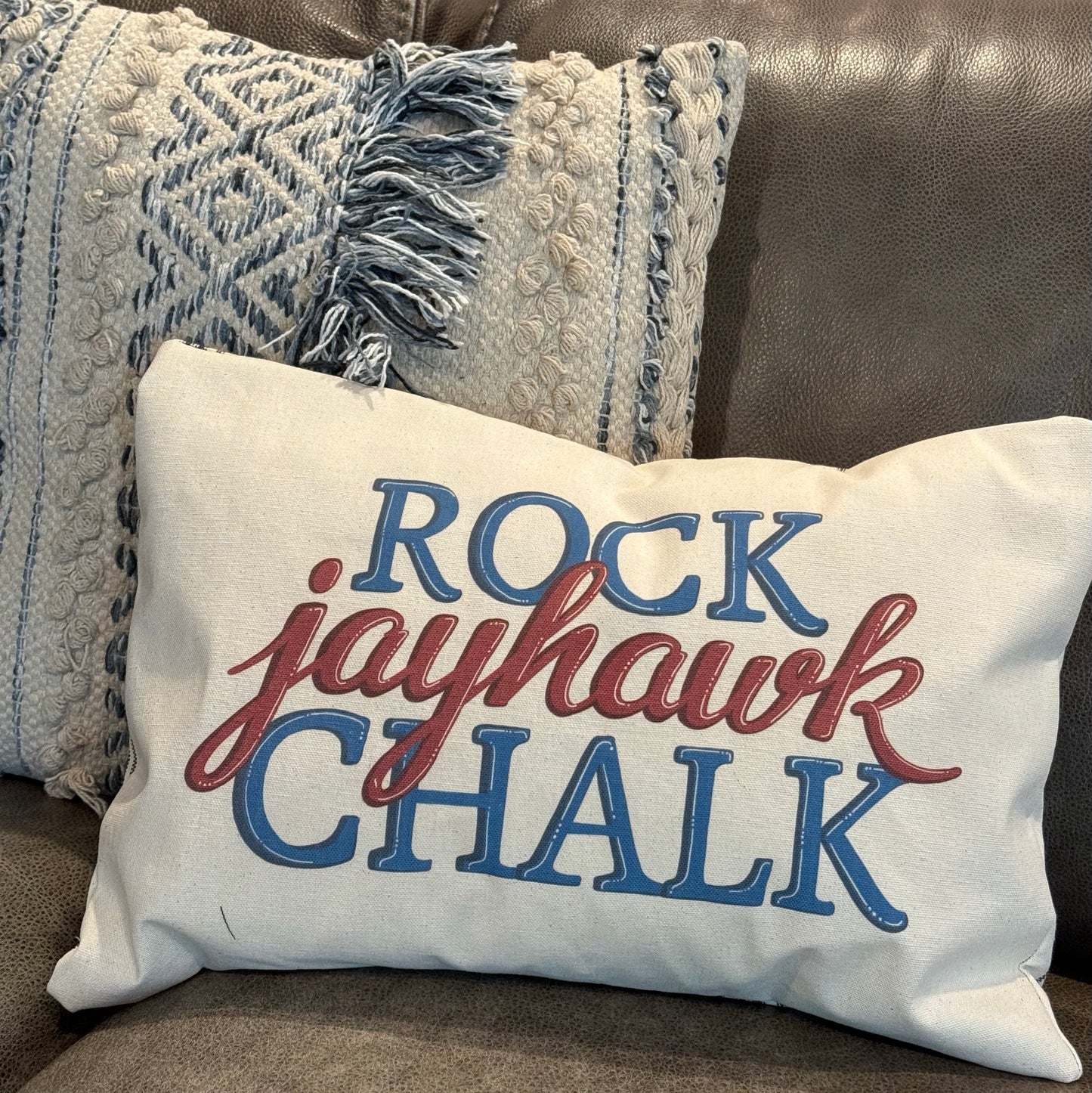 Rock Chalk Jayhawk Pillow