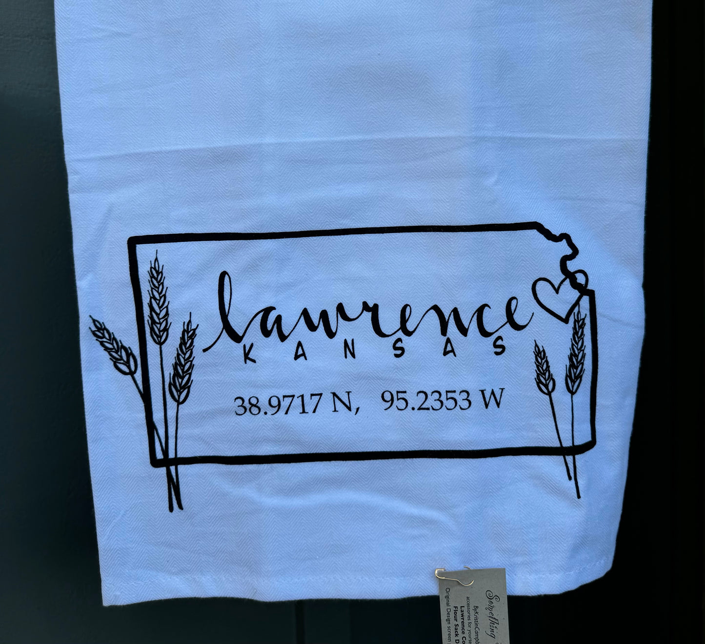 Lawrence, Kansas Coordinates Towel