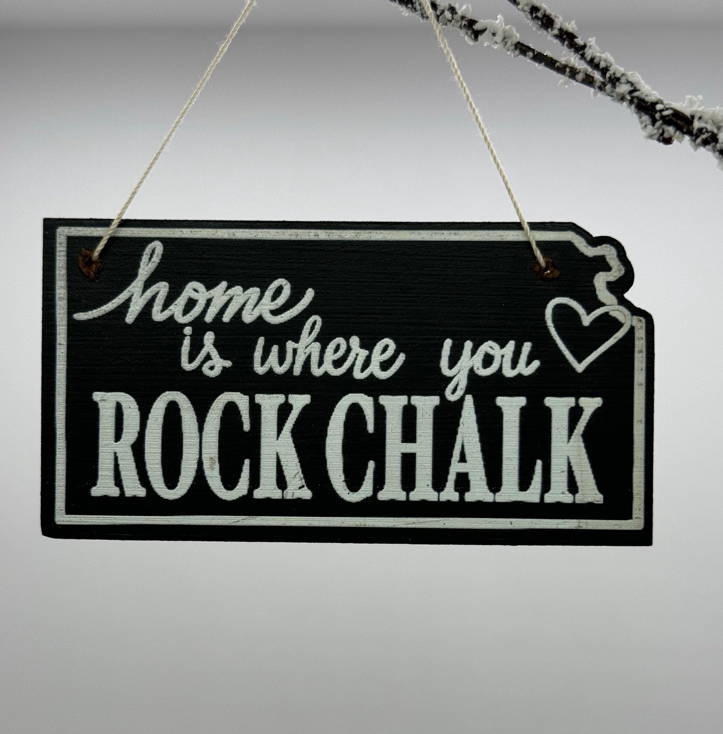 "Home is Where you Rock Chalk" Kansas Ornament