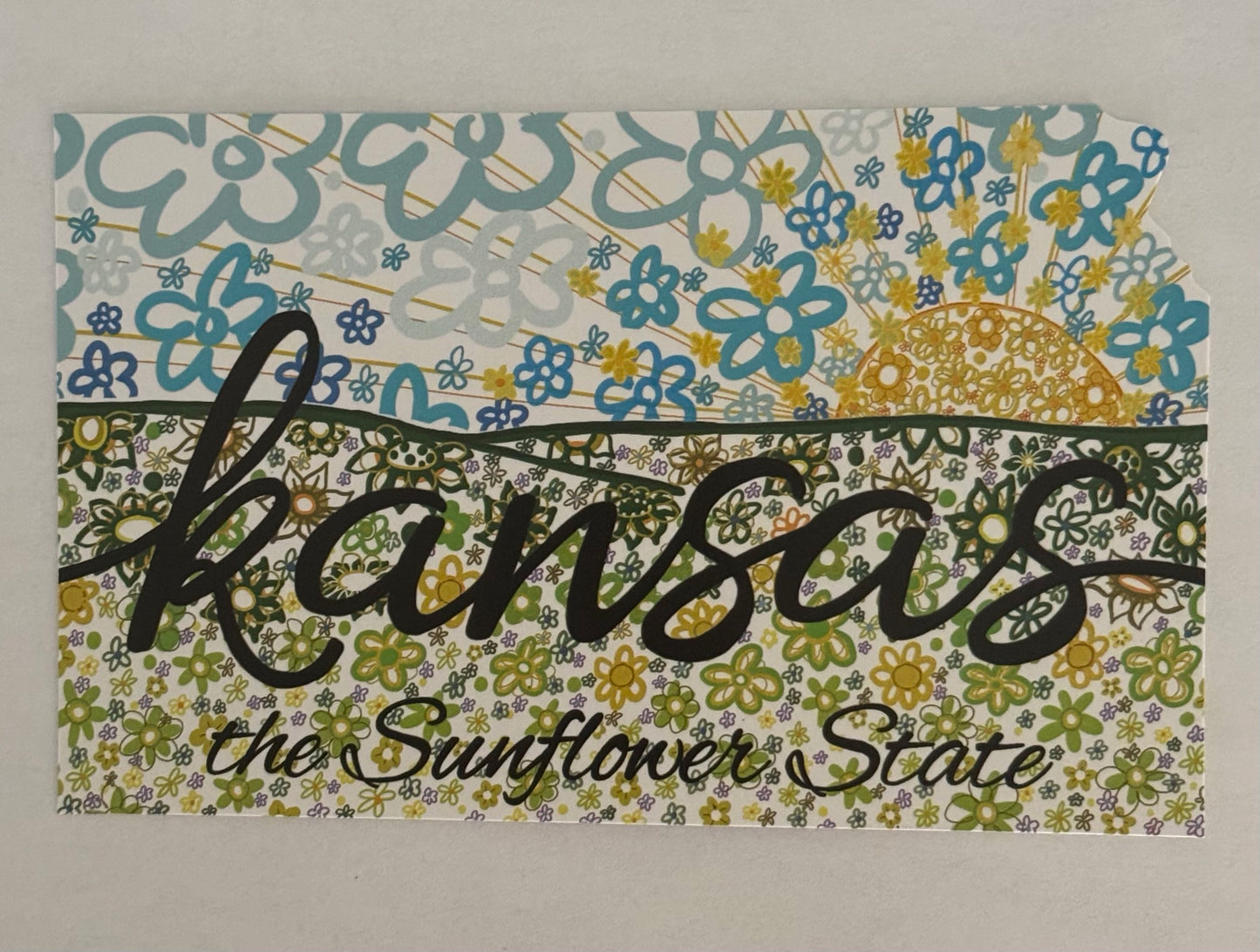 Kansas Sunflower Art Postcard