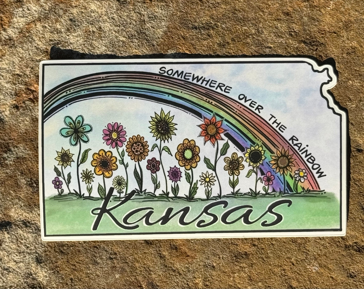 Somewhere Over the Rainbow-Kansas Sticker