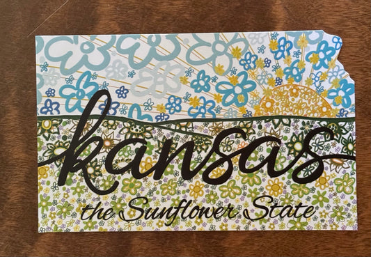 Kansas Sunflower Art Postcard