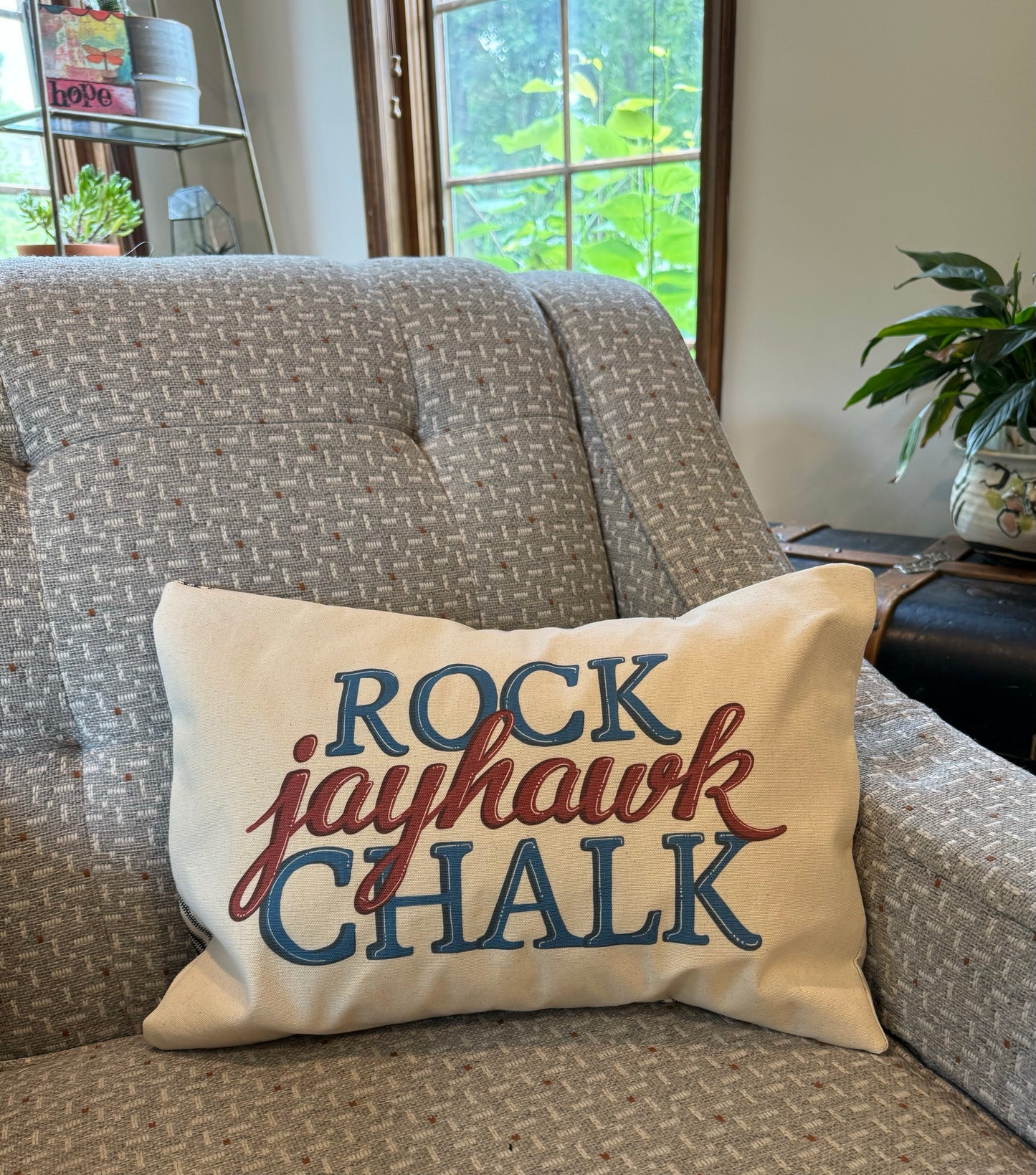 Rock Chalk Jayhawk Pillow