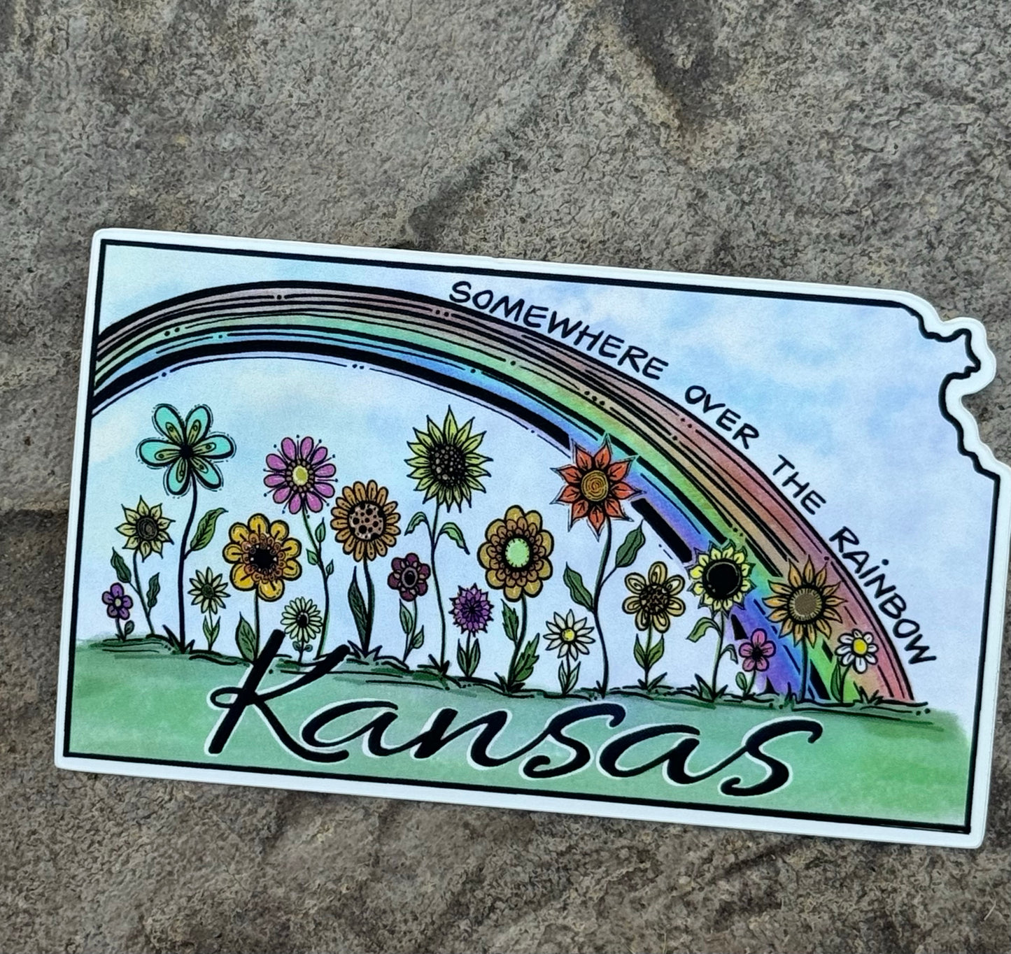 Somewhere Over the Rainbow-Kansas Sticker