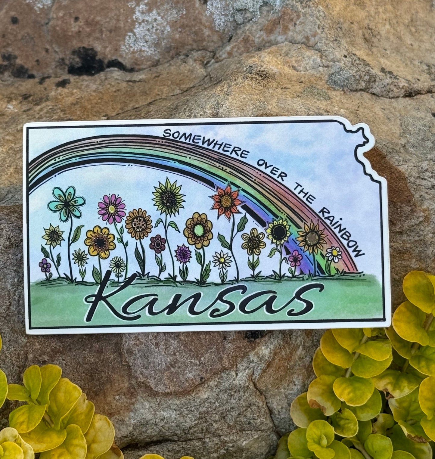 Somewhere Over the Rainbow-Kansas Sticker