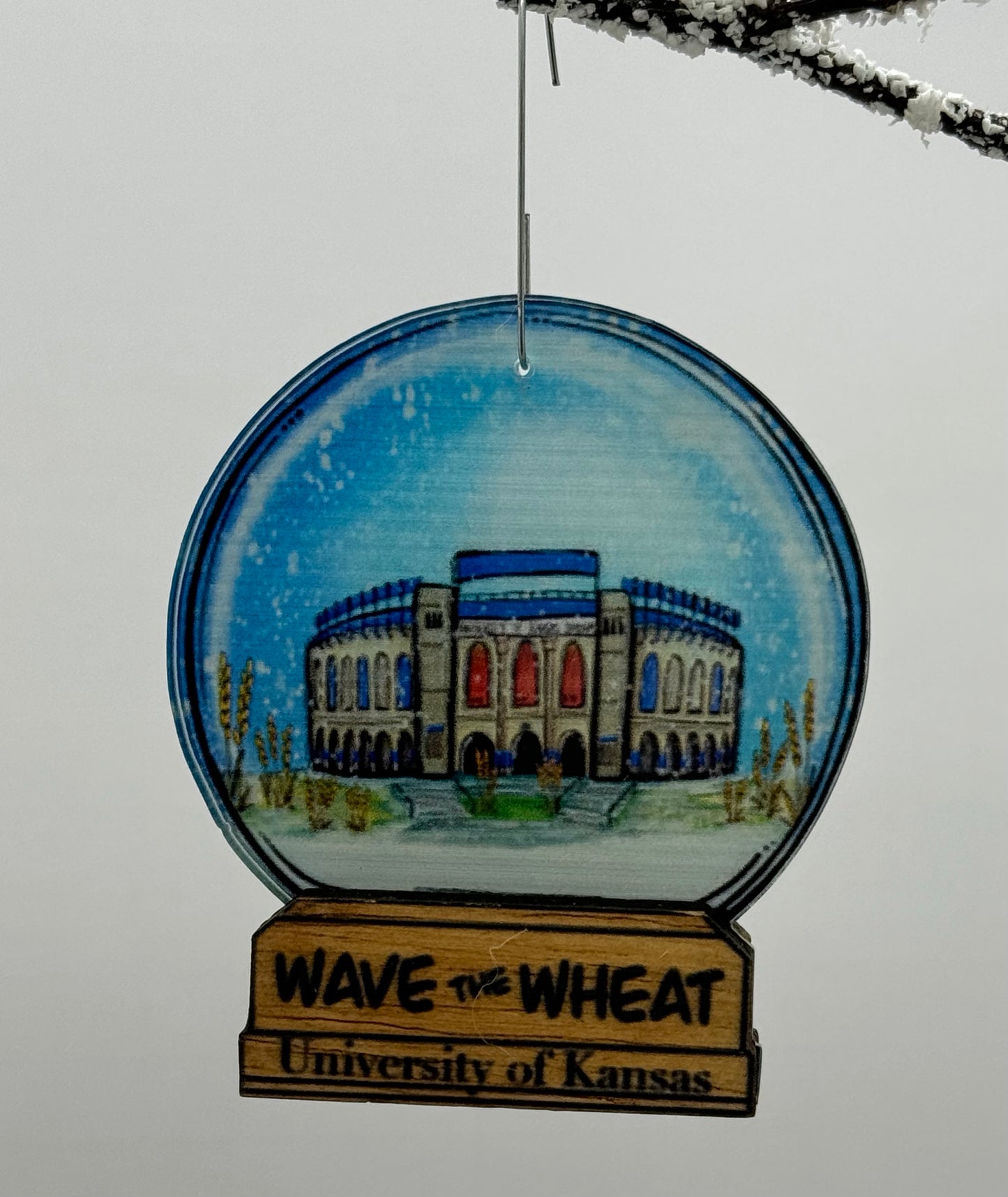 "Wave the Wheat" Kansas Football Ornament