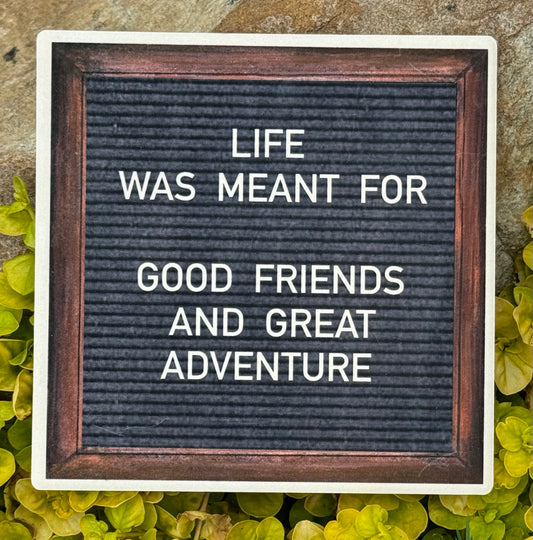 “Good Friends and Great Adventures” Stone Coaster