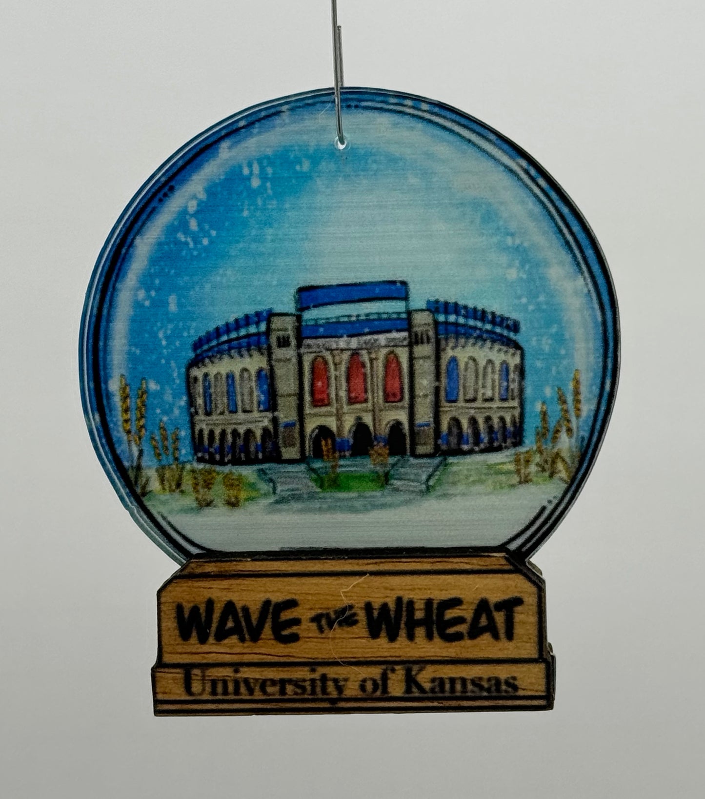 "Wave the Wheat" Kansas Football Ornament