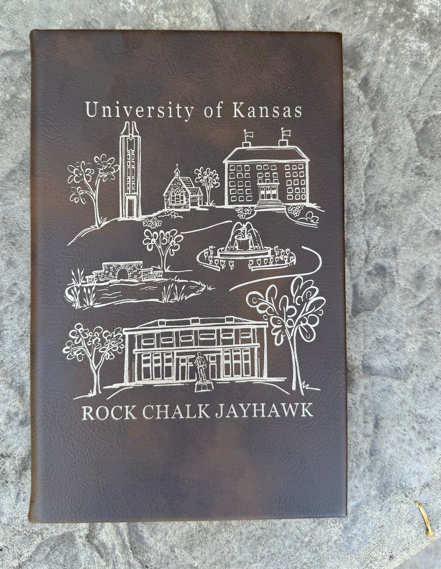 University of Kansas Engraved 5"x8" Rustic Journal