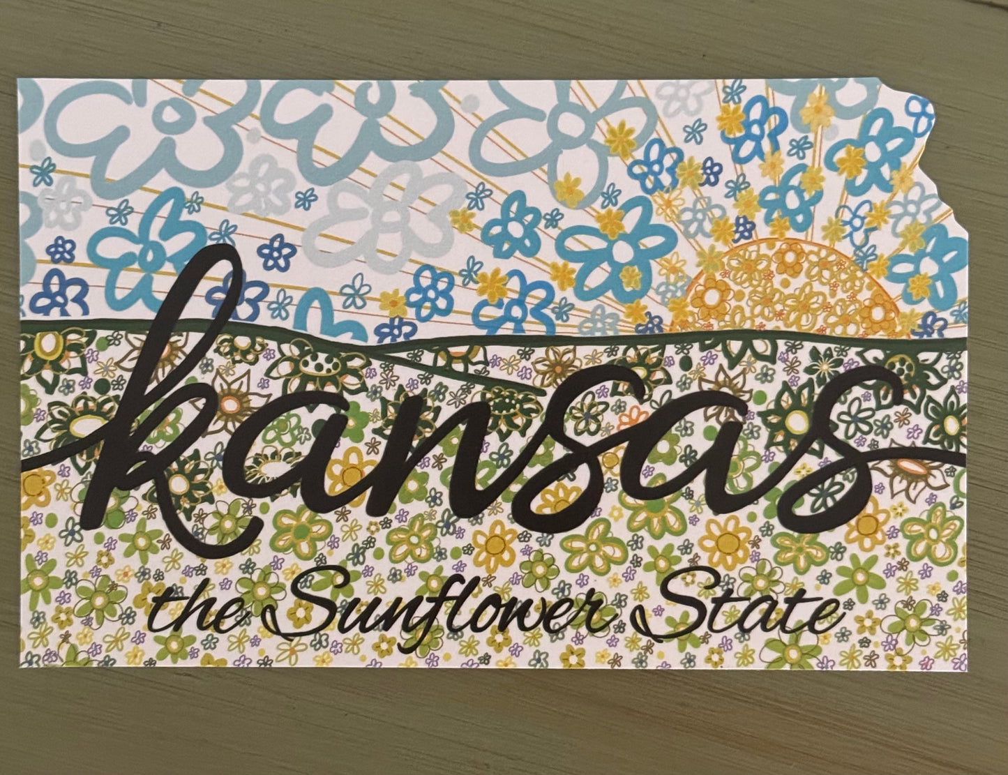 Kansas Sunflower Art Postcard