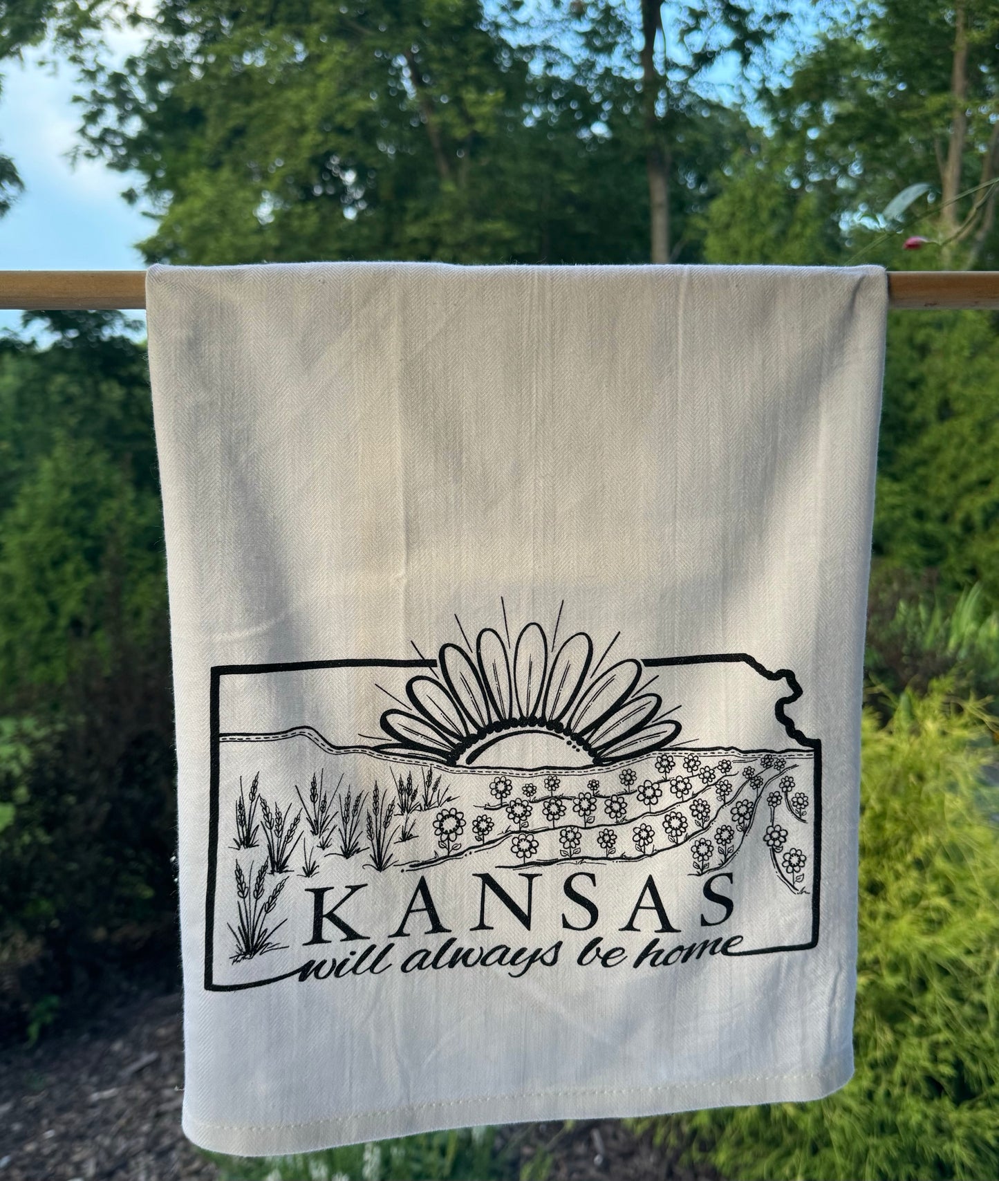 "Kansas Will Always Be Home” flour sack Towel